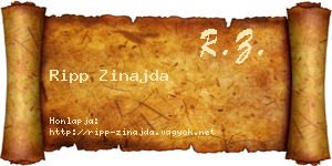 Ripp Zinajda névjegykártya